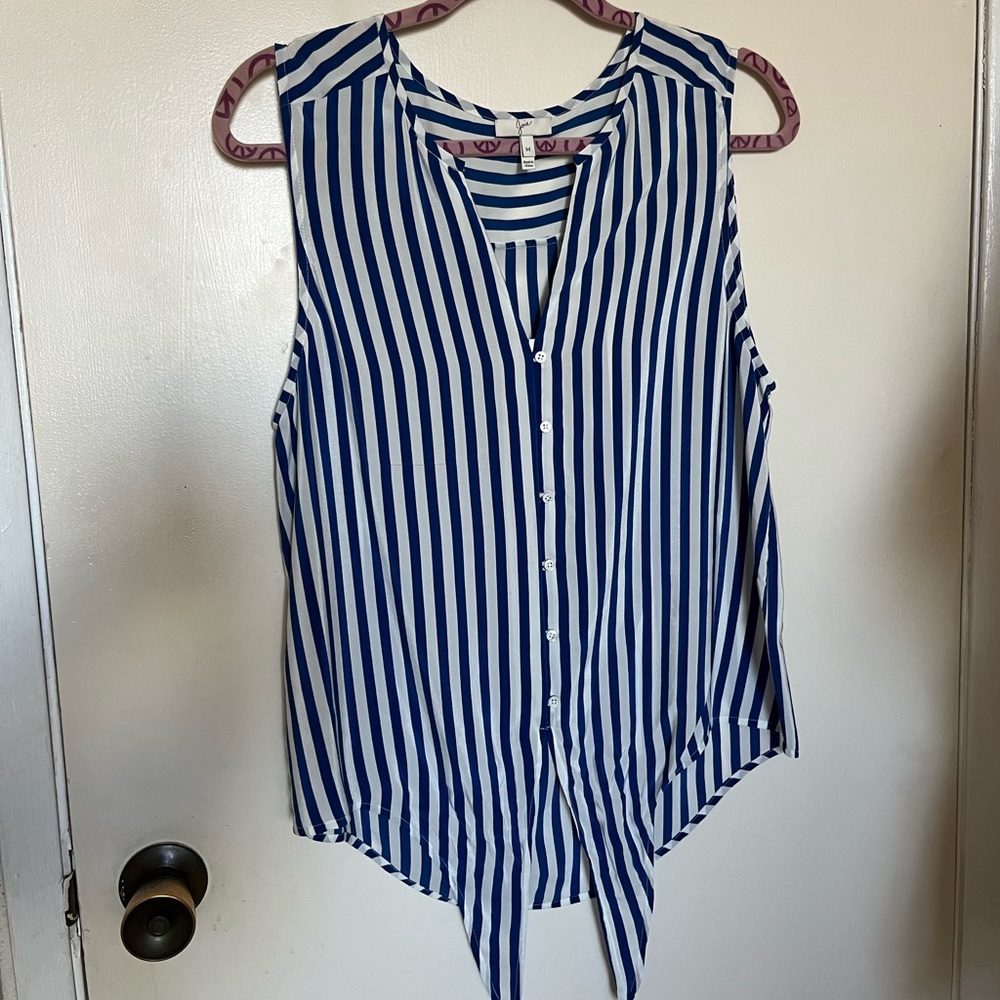 JOIE striped sleeveless tie top